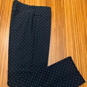 Zac & Rachel Dress Pants  NWOT Size 6  Navy Blue with white Polka Dot
